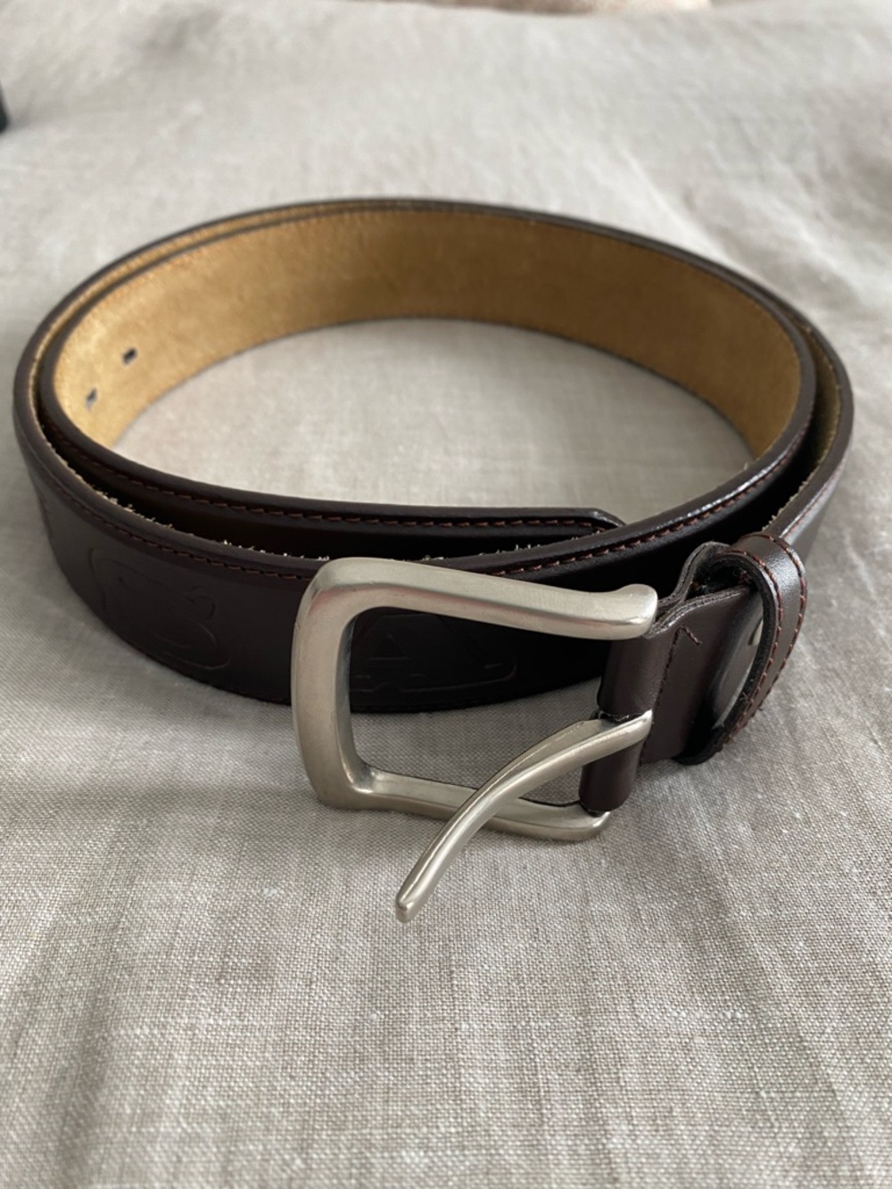 Western Belt Mens Brown Leather Embossed USA Eagle Tooled Large 38-40